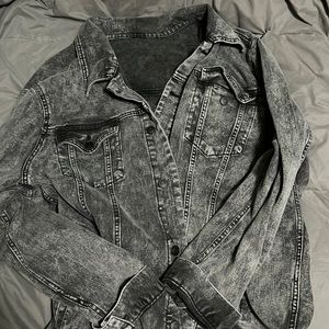 Oversized black jean jacket